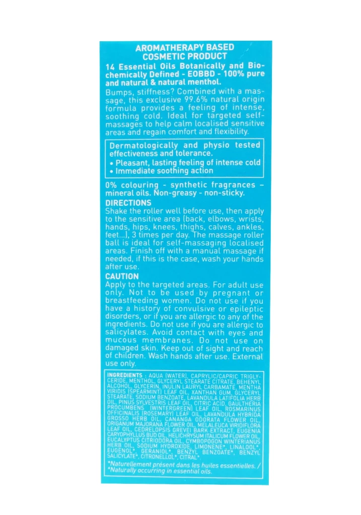 PURESSENTIEL CRYO PURE ARTICULATIONS & MUSCLES ROLL-ON 75ML 5 aromatherapy dos