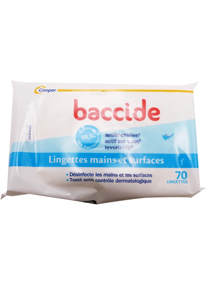 baccide lingettes mains surface 70 lingettes