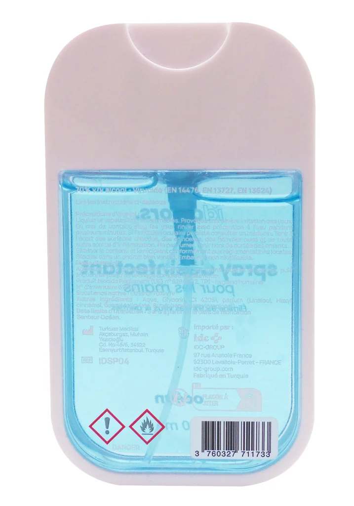 IDCOLORS SPRAY DESINFECTANT OCEAN 30 ML 3 bleu spray dos