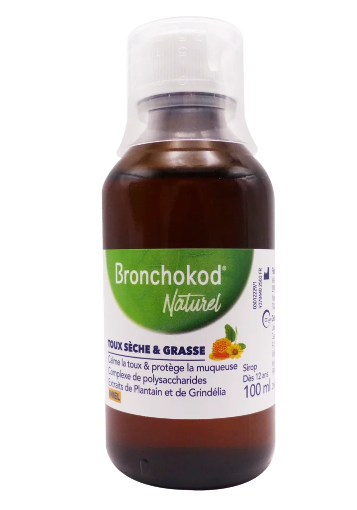 BRONCHOKOD NATUREL TOUX SECHE & GRASSE ADULTE MIEL 100 ML 3 bronchokod naturel 100 ml flacon