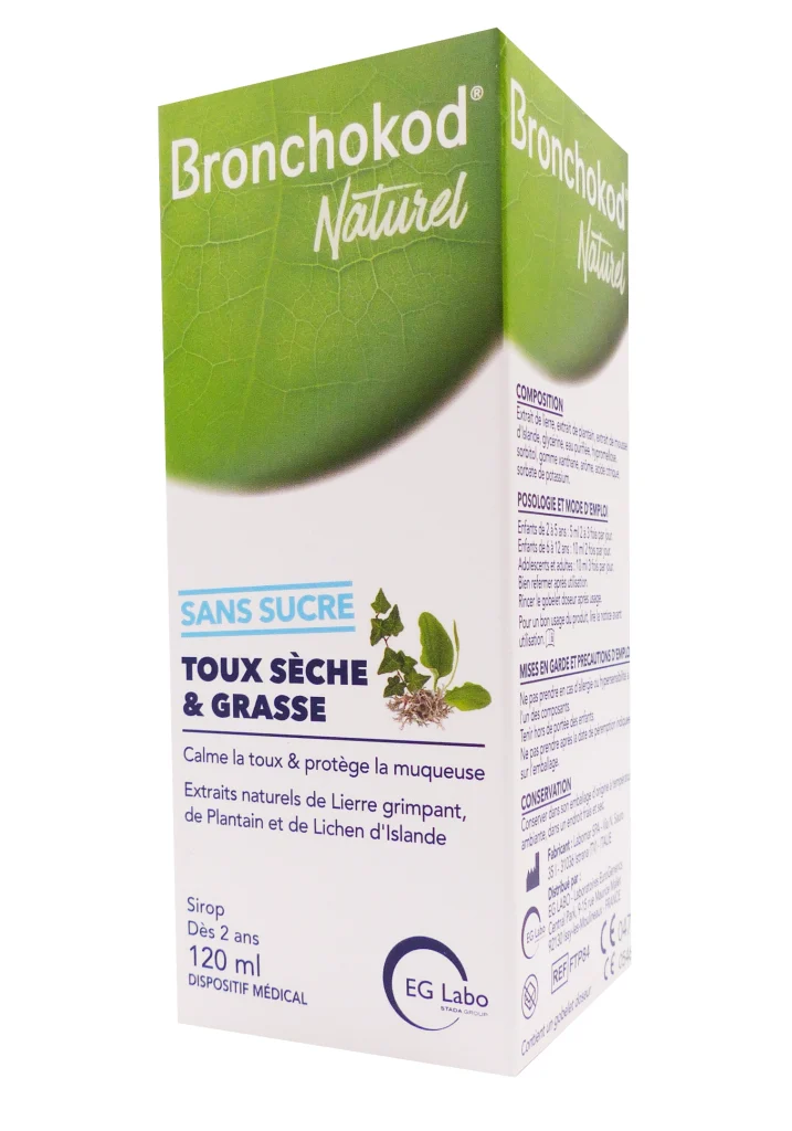 BRONCHOKOD SANS SUCRE TOUX SECHE & GRASSE 120 ML 2 bronchokod naturel 120 ml sans sucre