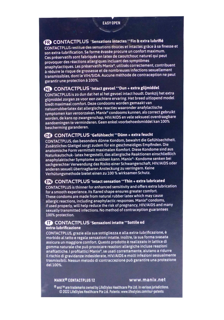 MANIX CONTACTPLUS 12 PRESERVATIFS 3 contactplus manix dos