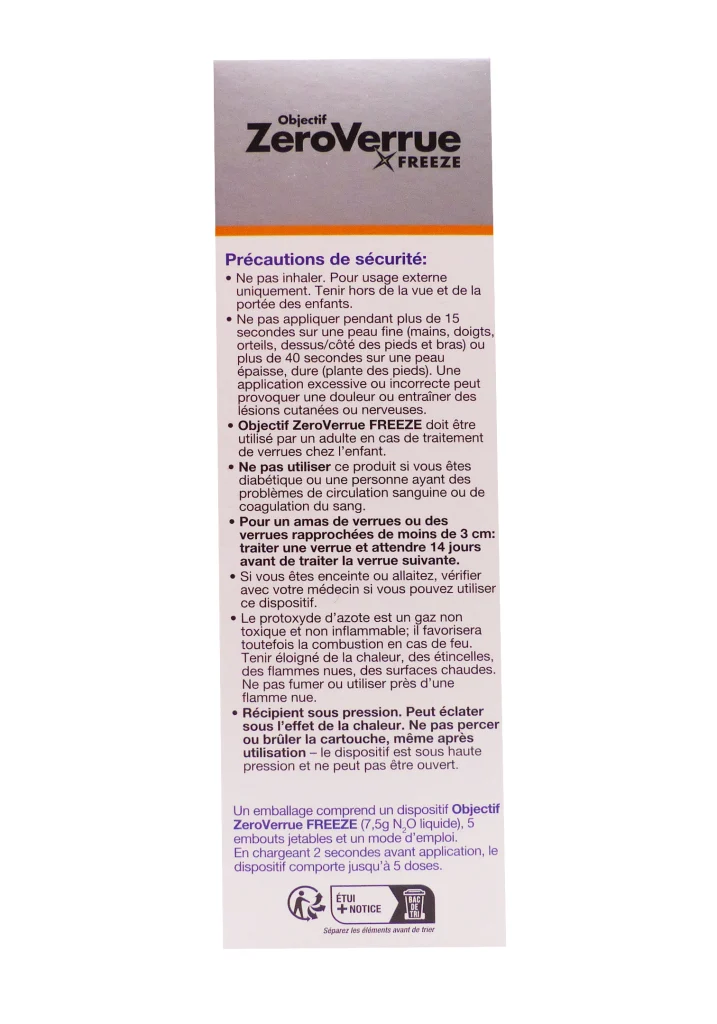 ZEROVERRUE FREEZE CRYOTHERAPIE MAINS ET PIEDS 3 cote zero verrues