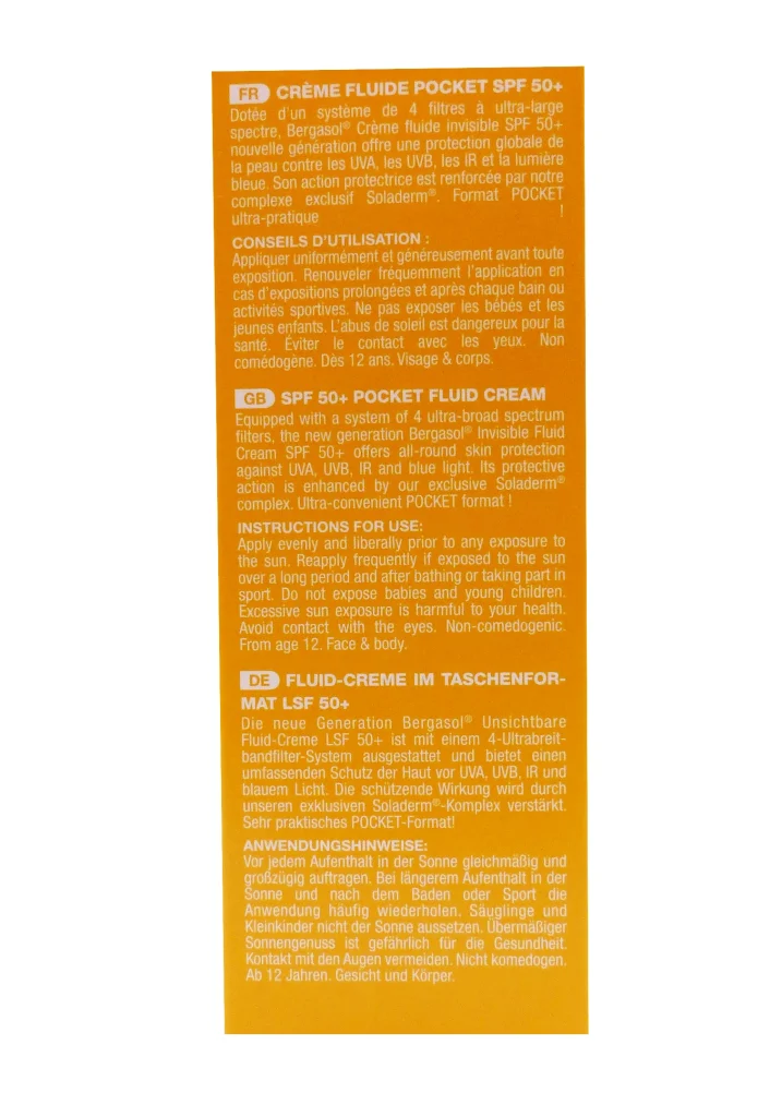 NOREVA BERGASOL CREME FLUIDE INVISIBLE SPF50, 30ML 4 creme fluide pocket spf 50