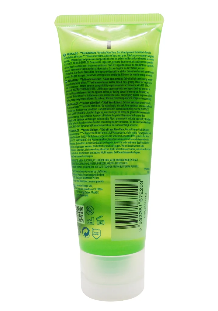 MANIX AQUA ALOE GEL TUBE 80 ML 3 dos aquaaloe lubrifiant
