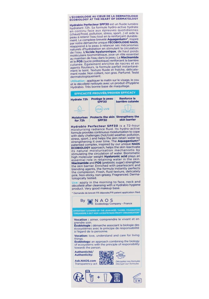BIODERMA HYDRABIO FLUIDE PERFECTEUR SPF30, 40ML 5 dos bioderma 1