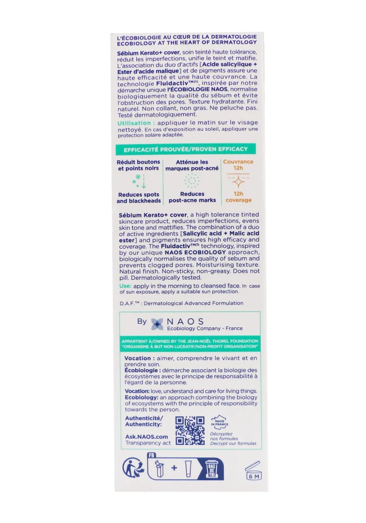 BIODERMA SEBIUM KERATO+ COVER MEDIUM 30ML 5 dos bioderma