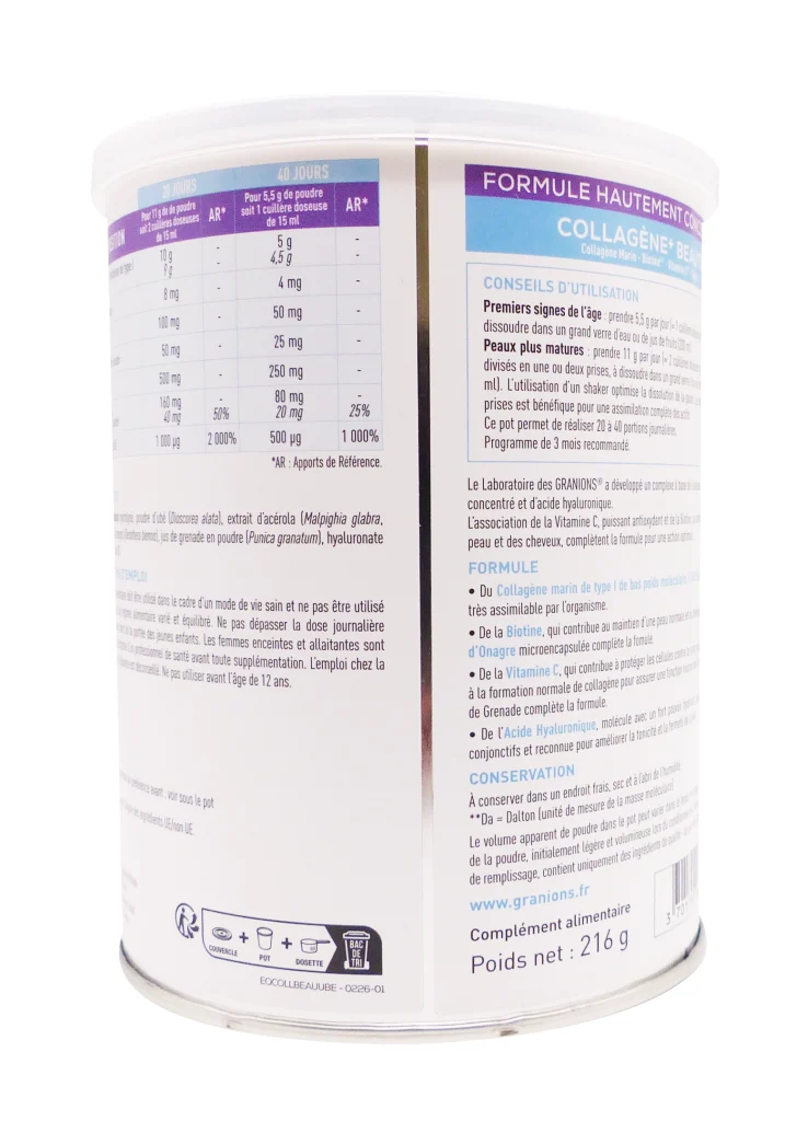 COLLAGENE+ BEAUTE 10G UBE POUDRE 216 G 3 dos collagene granions