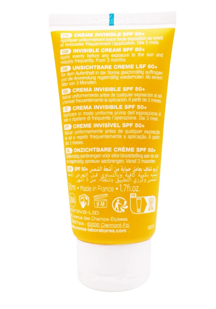 NOREVA BERGASOL CREME INVISIBLE SPF 50 + 50ML 4 dos creme solaire tube