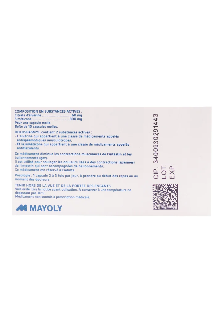 DOLOSPASMYL 10 CAPSULES MOLLES 3 dos dolospasmyl