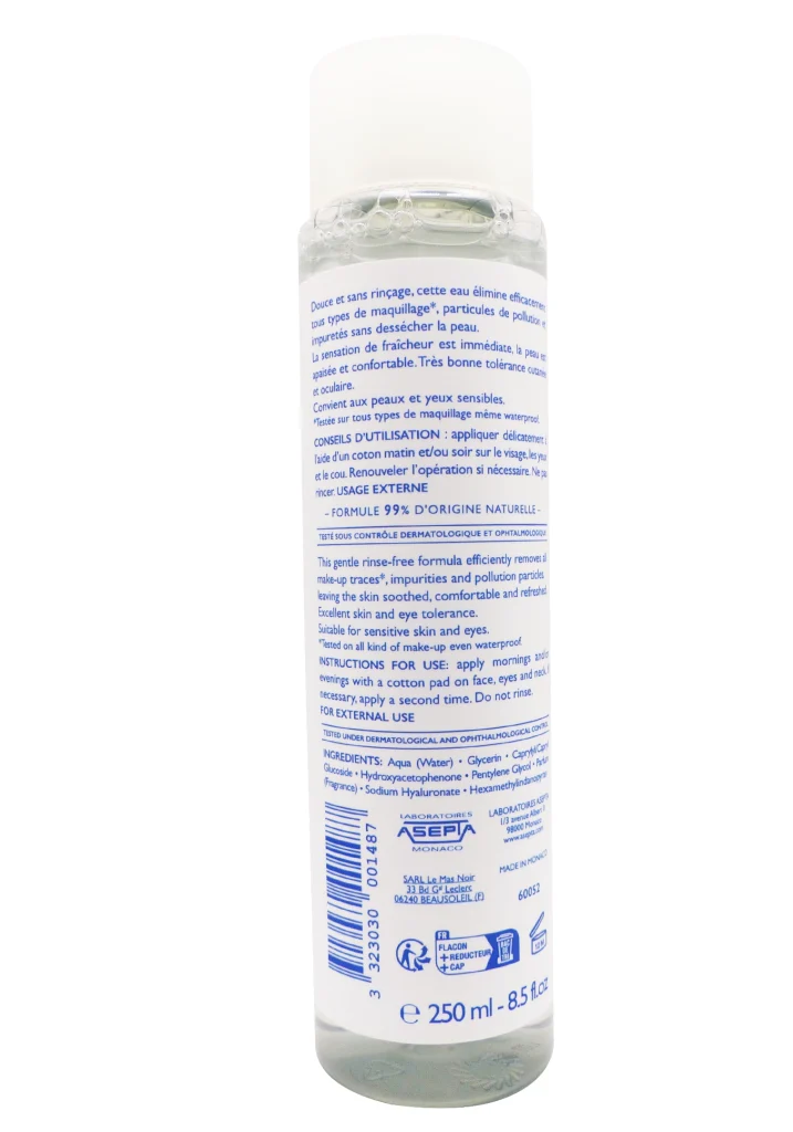 COUP D'ECLAT EAU MICELLAIRE 250ML 3 dos eau micellaire 250 ml