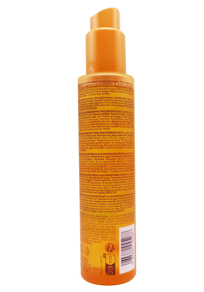 NUXE SUN BRUME SOL FRAICHE SPF30 150ML 3 dos huile solaire