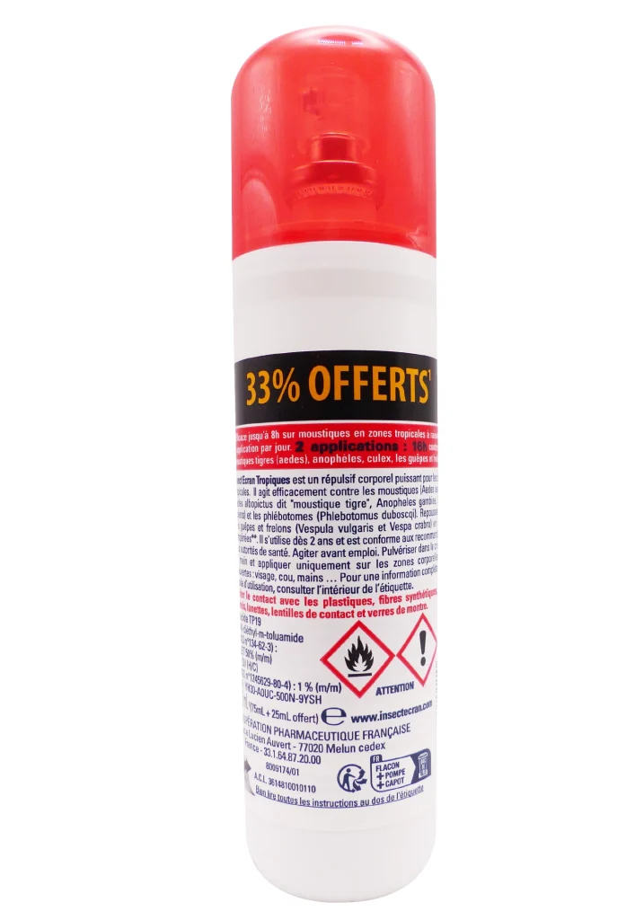 INSECT ECRAN TROPIQUES 100ML 3 dos insecticide 33 offert