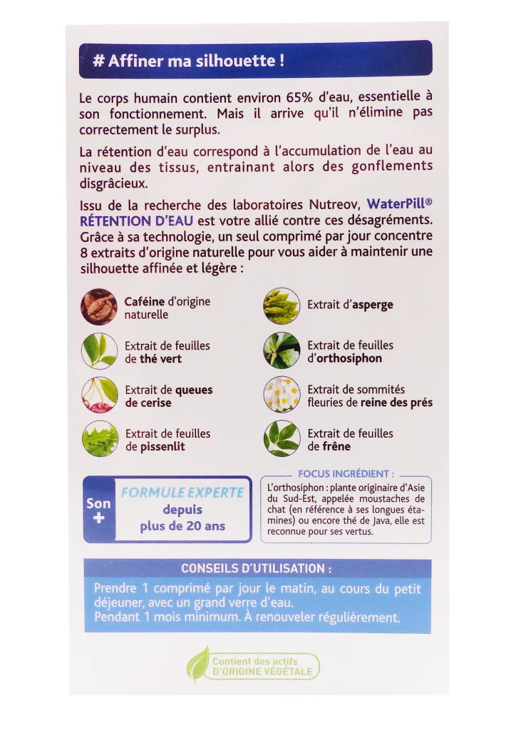 WATERPILL RETENTION D'EAU 2X30 COMPRIMES 3 dos lot