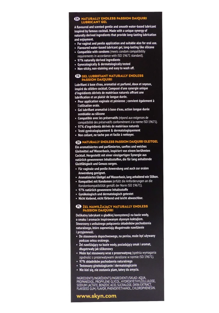 SKYN NATURALLY ENDLESS PASSION 80ML 3 dos lubrifiant