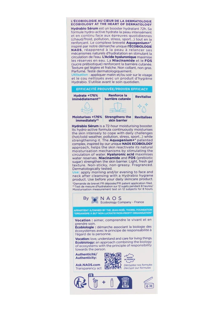 BIODERMA HYDRABIO SERUM 40ML 5 dos packaging 1