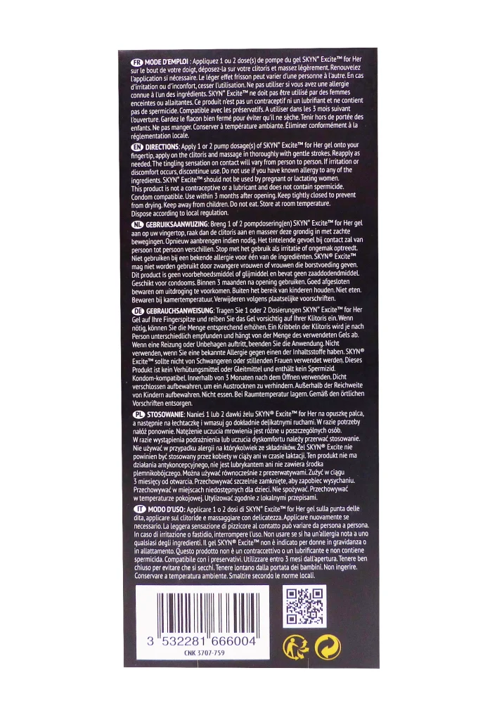 MANIX SKYN GEL EXCITE FOR HER 15 ML 3 dos preservatifs 3