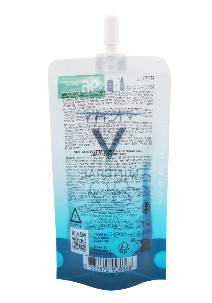 VICHY MINERAL 89 GEL HYDRATANT RECHARGE 50 ML 3 dos recharge vichy