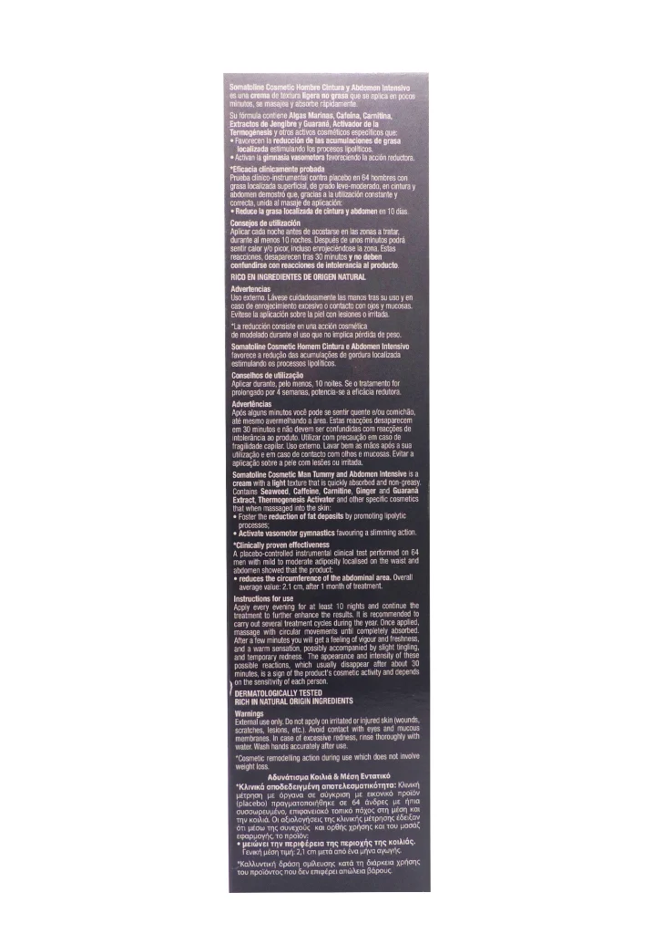 SOMATOLINE COSMETIC HOMME VENTRE ET ABDOMEN INTENSIF CREME 250 ML 5 dos somatolone cosmetic