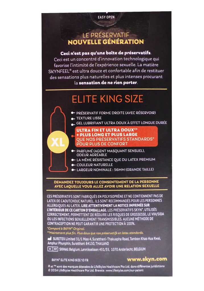 SKYN ELITE KING SIZE 10 PRESERVATIFS 3 elite king size dos