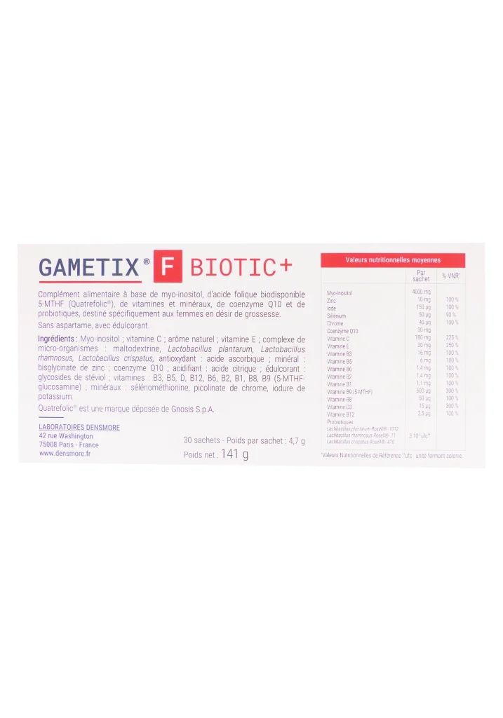 GAMETIX F BIOTIC + 30 SACHETS 3 gametix f biotic dos