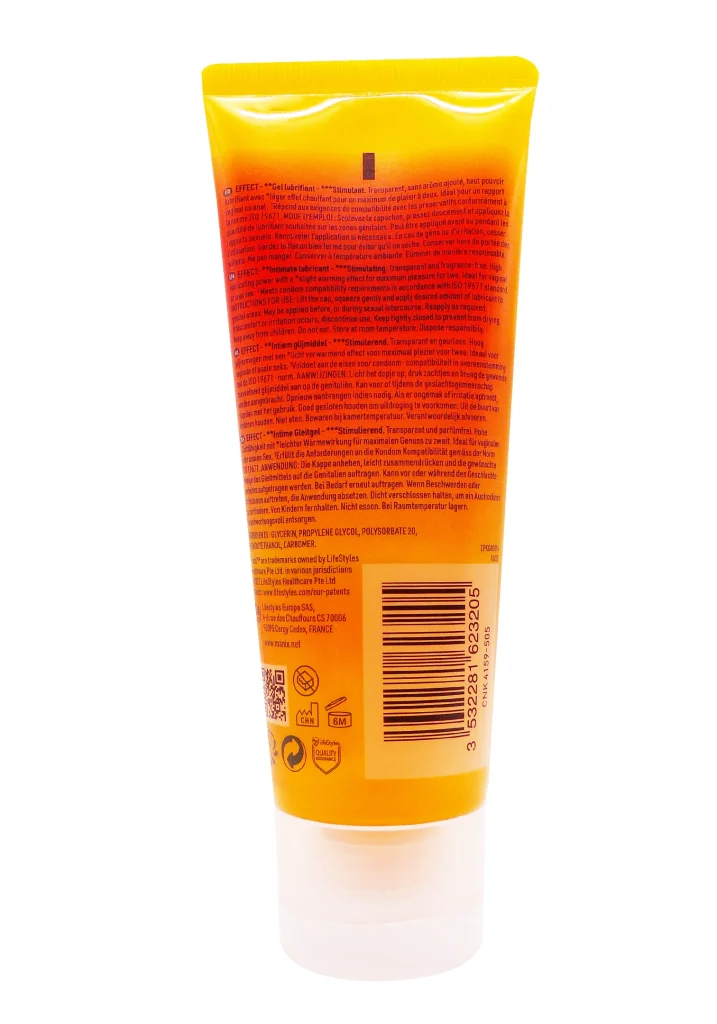 MANIX GEL LUBRIFIANT EFFECT 80ML 3 gel lubrifiant orange dos