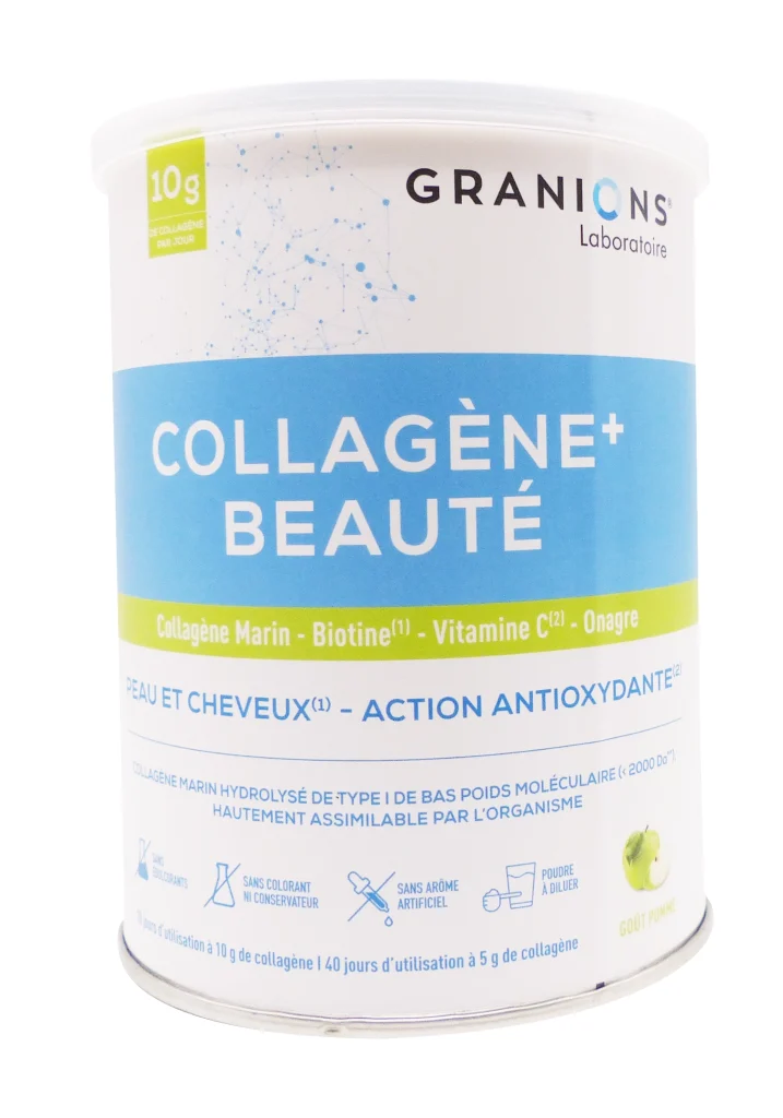 GRANIONS COLLAGENE BEAUTE 10G GOÛT POMME POUDRE 215G 2 granions collagene beaute
