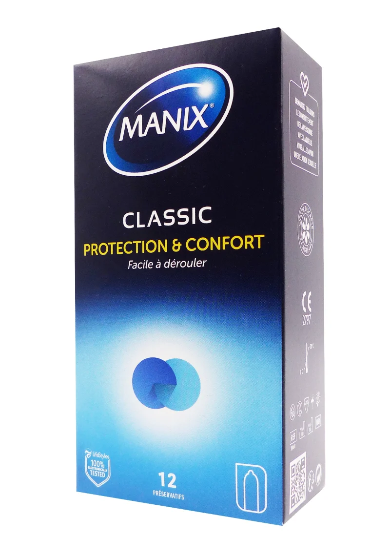 manix classic protection & confort 12 préservatifs