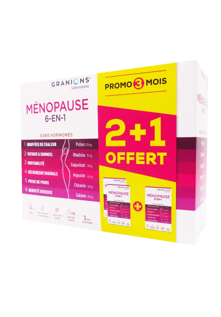 GRANIONS MENOPAUSE 6 EN 1, 180 COMPRIMES SECABLES 2 menopause granions