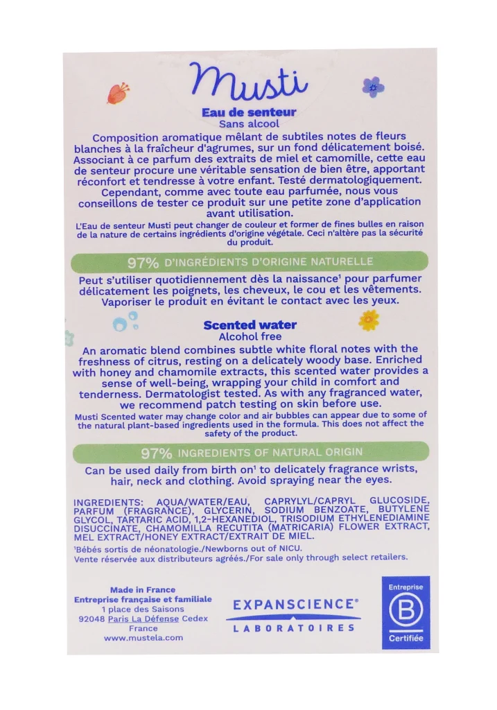 MUSTELA EAU DE SENTEUR MUSTI 50ML 3 musti eau de senteur dos