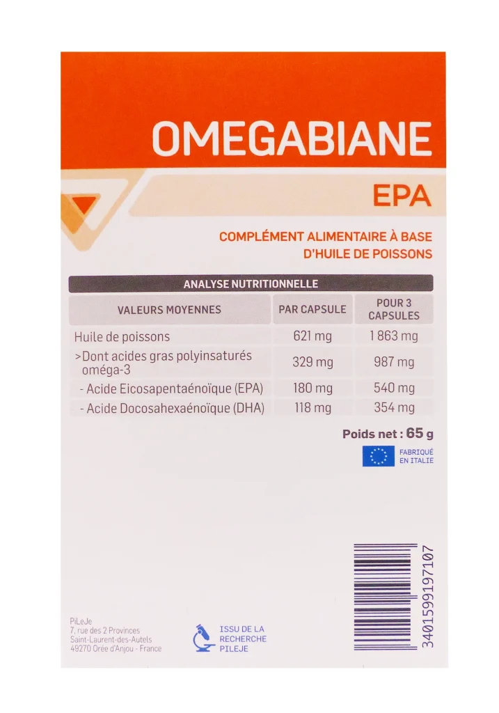 PILEJE OMEGABIANE EPA 80 CAPSULES 3 omegabiane epa dos