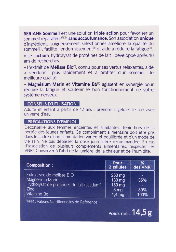 NATURACTIVE SERIANE SOMMEIL 30 GELULES 3 seriane sommeil