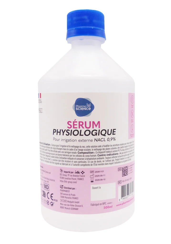 PHARMASCIENCE SERUM PHYSIOLOGIQUE 500ML 2 serum physiologique