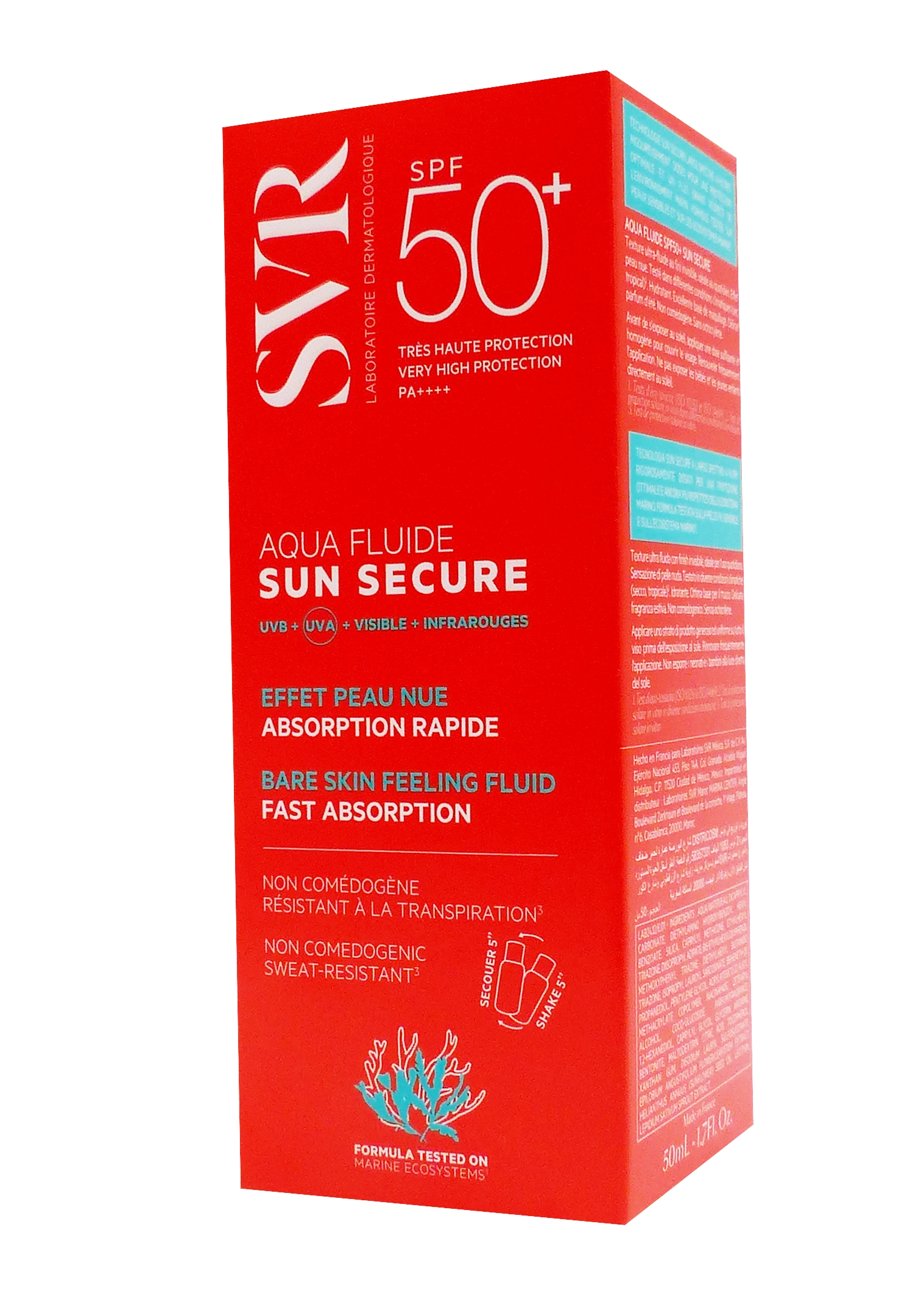 SVR SUN SECURE AQUA-FLUIDE SPF 50, 50ML 1 svr spf 50+ 50 ml aqua fluide