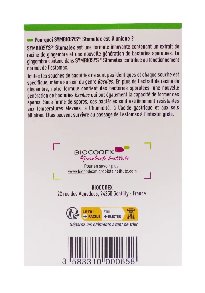 SYMBIOSYS STOMALEX 30 GELULES 3 symbiosys dos stomalex