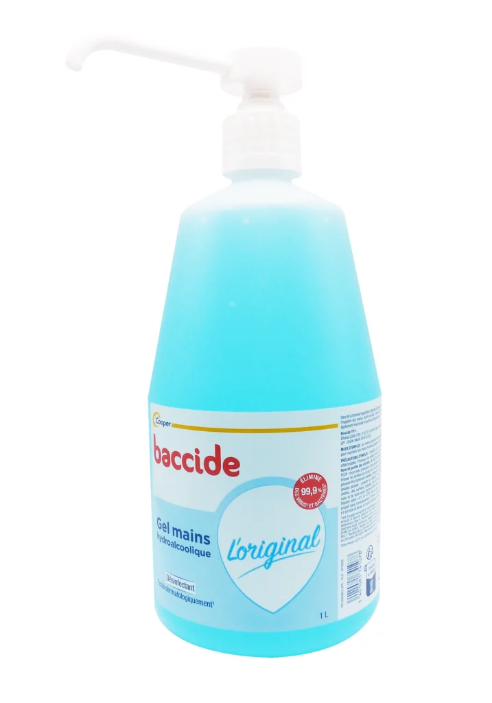 BACCIDE GEL HYDROALCOOLIQUE FLACON POMPE 1L 2 baccide gel mains loriginal 1L