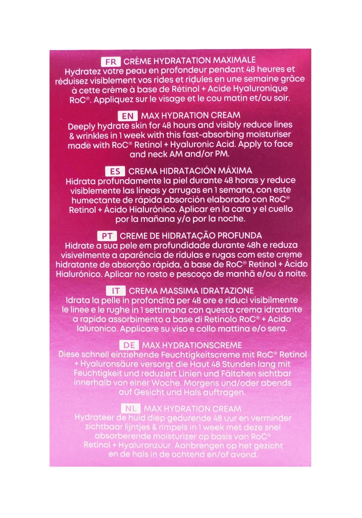 ROC SOIN LISSANT CREME HYDRATION MAXIMALE 50ML 5 dos creme hydratation maximale