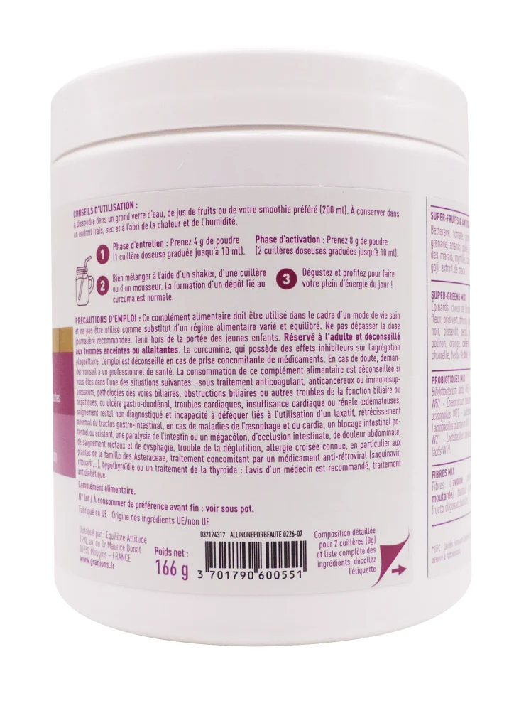 GRANIONS BEAUTE ANTI ÂGE FRUITS ROUGE POUDRE 166G 3 dos granion poudre 1