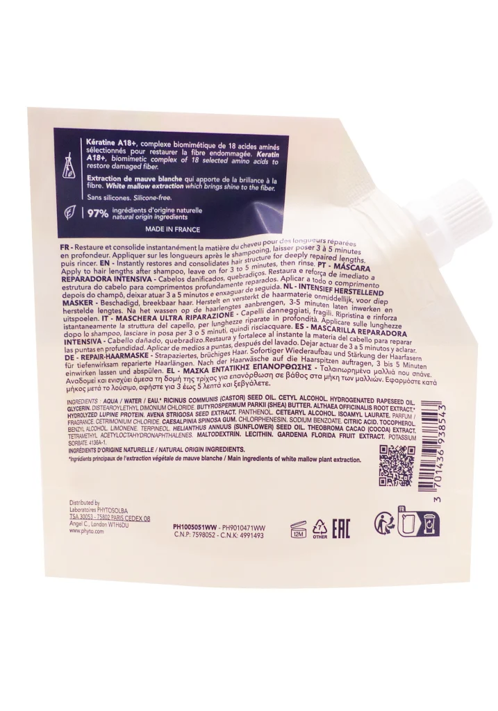 PHYTO MINI MASQUE REPARATION INTENSE 75ML 3 dos recharge phyto