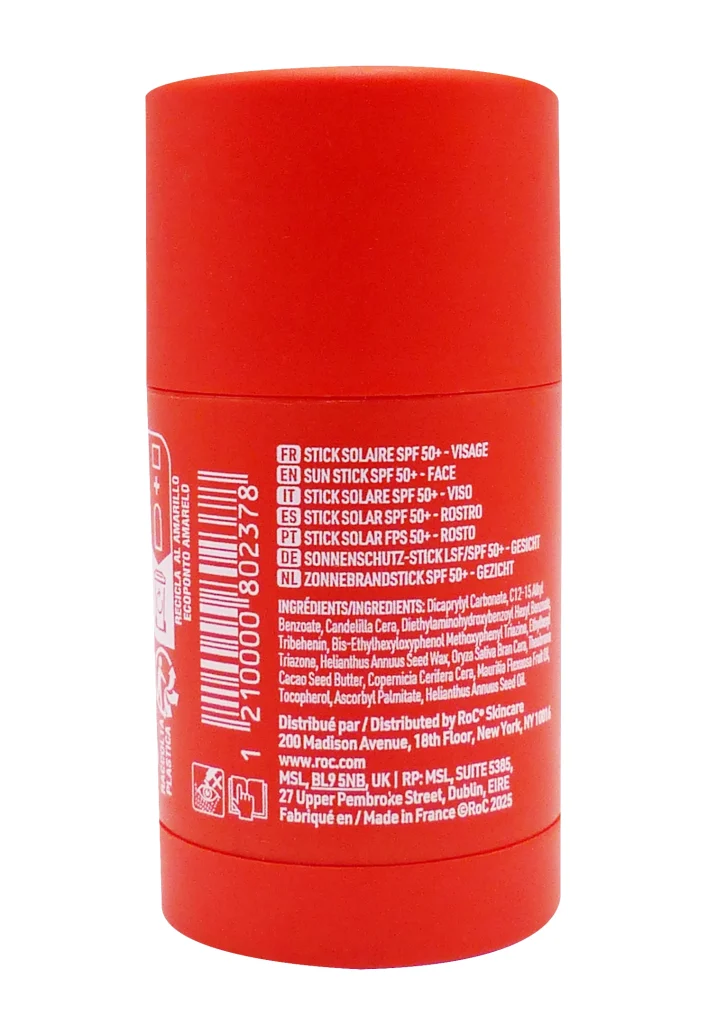 ROC SOLAIRE STICK SPF 50+ 15G 3 dos stick solaire roc