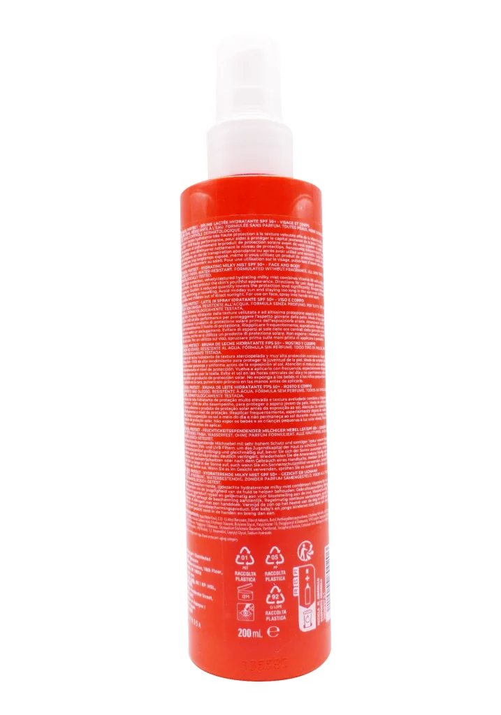 ROC SOLEIL PROTECT CORPS BRUME LACTEE HYDRATANTE SPRAY SPF50+ 200ML 3 lait solaire dos