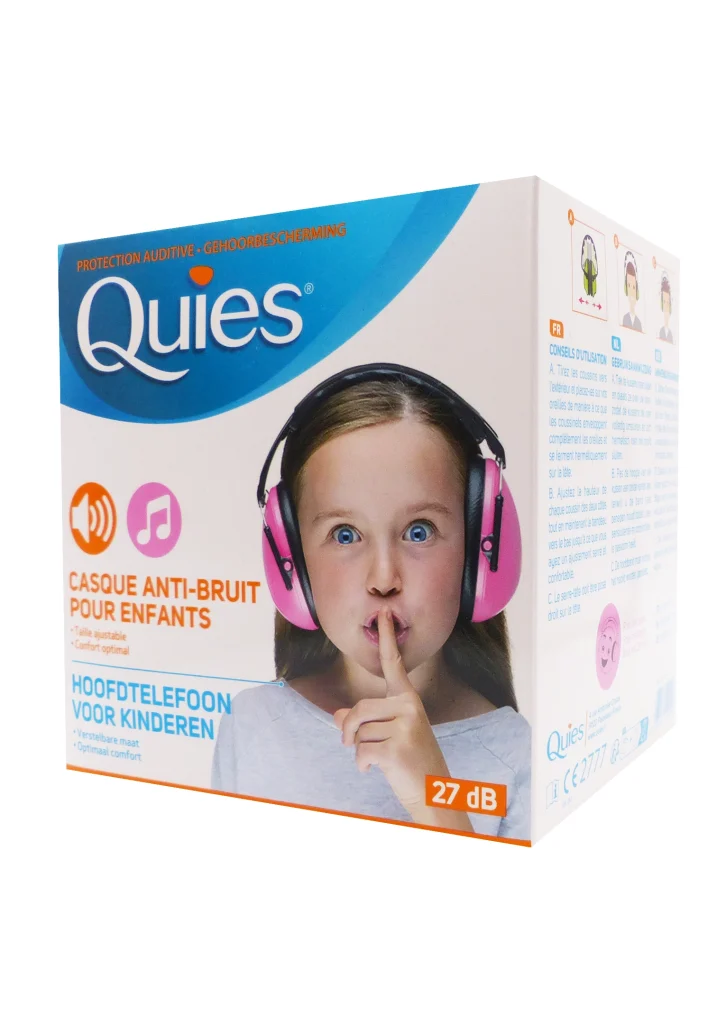 QUIES CASQUE ENFANT ANTI-BRUIT ROSE 2 quies casque anti bruit