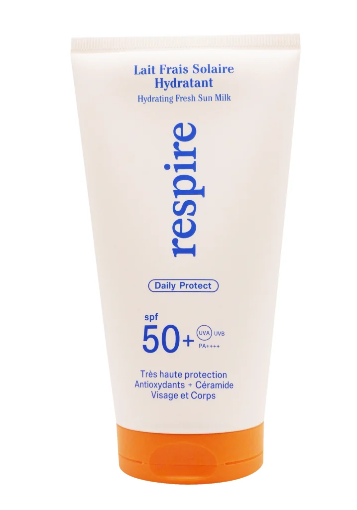 RESPIRE LAIT SOLAIRE TRES HAUTE PROTECTION 150 ML 2 respire lait frais solaire hydratant spf 50