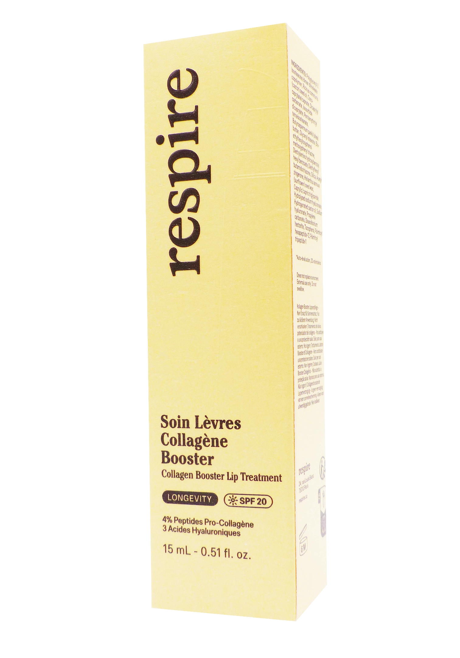 RESPIRE SOIN LEVRES COLLAGEN BOOSTER 15ML 1 respire soin lèvres collagène 15 ml