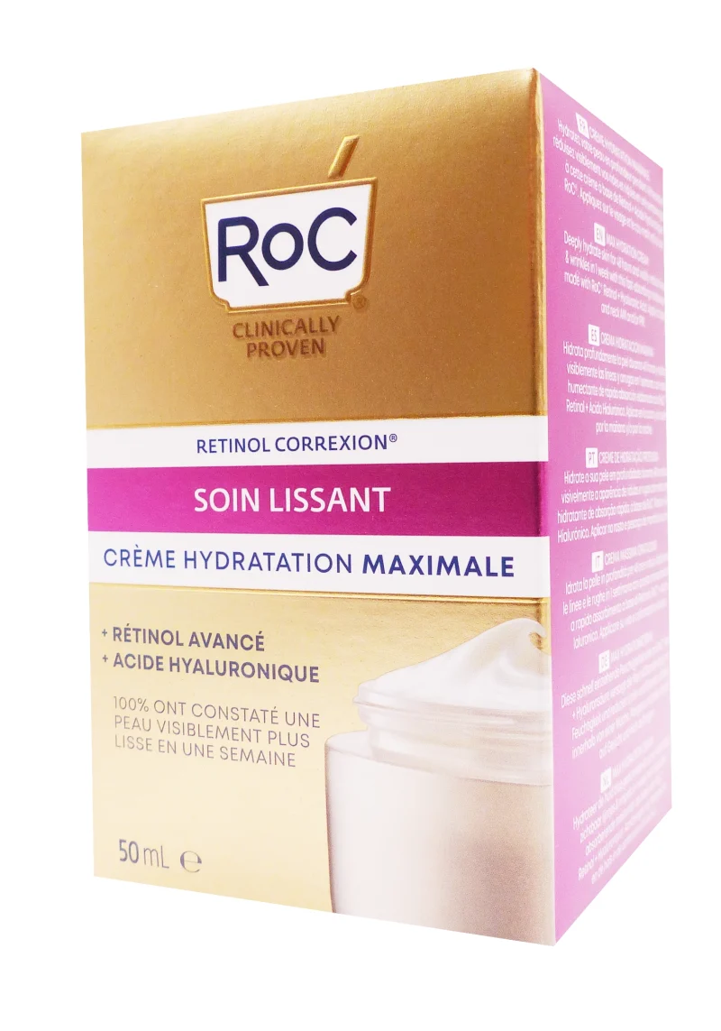 roc soin lissant creme hydratation maximale 50 ml