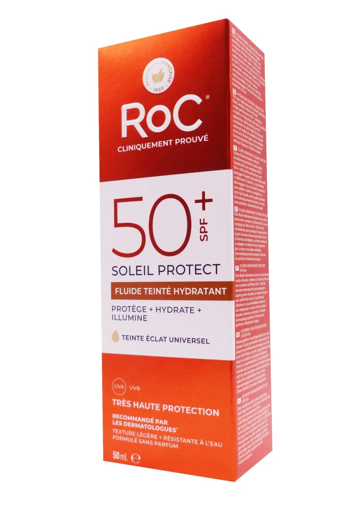 ROC SOLEIL PROTECT VISAGE FLUIDE HAUTE TOLERANCE SPF50+ 50ML 2 roc spf 50 solaire 1 2