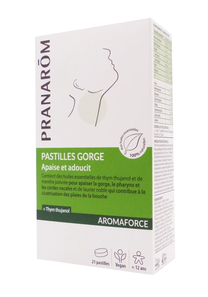 PRANAROM AROMAFORCE 21 PASTILLES GORGE APAISE ET ADOUCIT 2 Pranarom pastilles gorge x21
