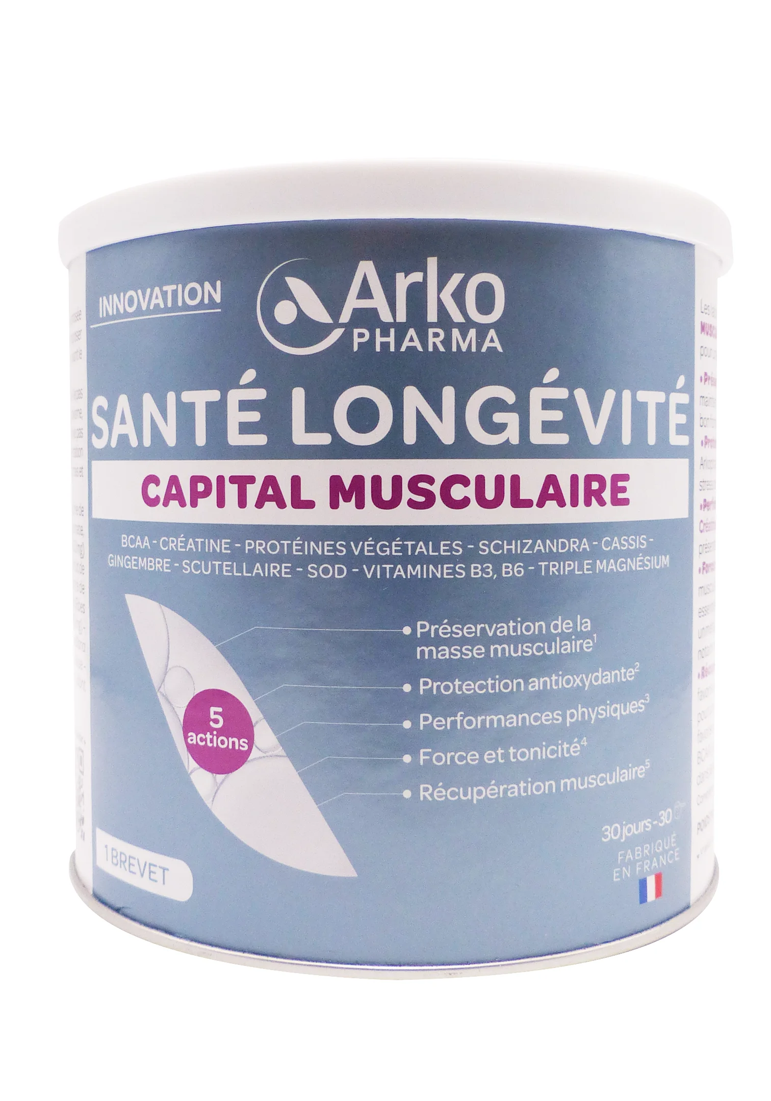 ARKOPHARMA SANTE LONGEVITE MUSCULAIRE POIDS NET 285G 1 arko santé capital musculaire