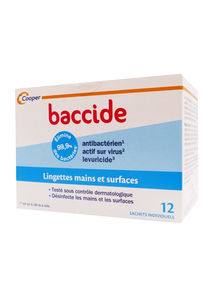 BACCIDE 12 LINGETTES MAINS & SURFACES 2 baccide lingettes