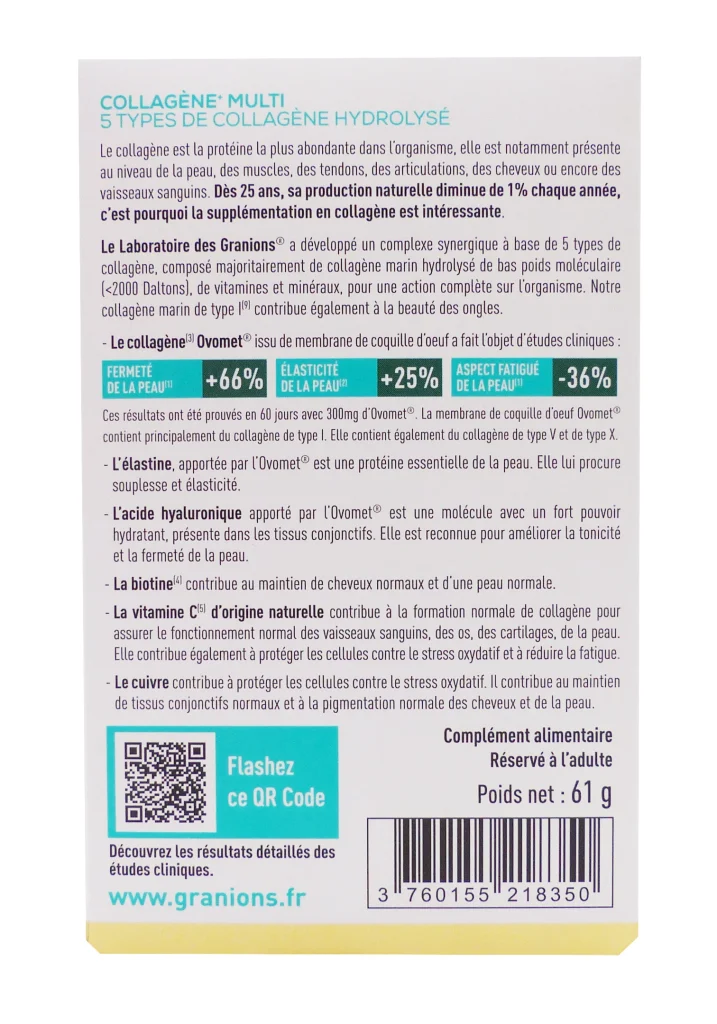 GRANIONS COLLAGENE MULTI 60 COMPRIMES 3 collagene multi dos